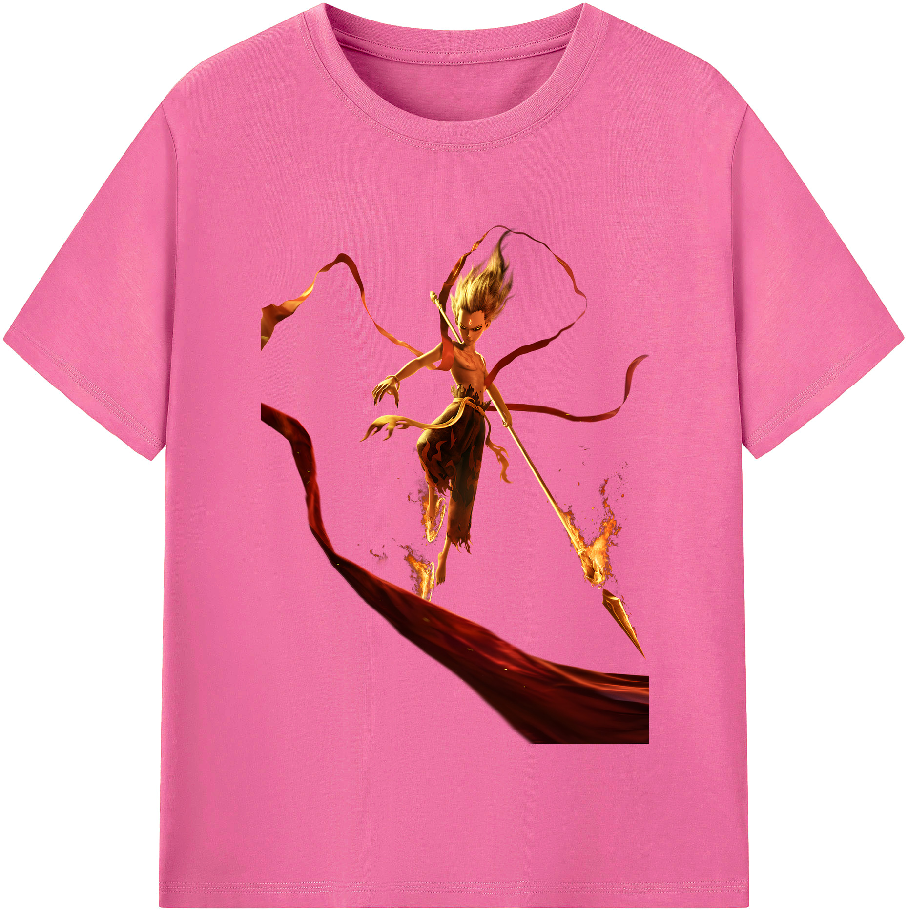 （画像用） Ne Zha 2 ナタ 魔童の大暴れ レディースカジュアルプリントTシャツ（綿100％）